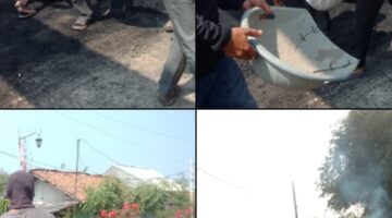 Dipimpin Kades Sumardi, Warga Karangmukti Kompak Gotong Royong Aspal Jalan Secara Swadaya